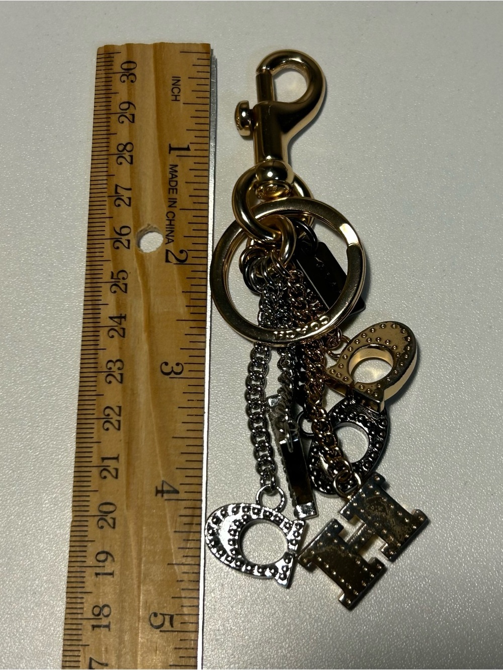 Coach Perforated "COACH" Letters Multicolor Metal Bag Charm With Dust Bag - Picture 6 of 6